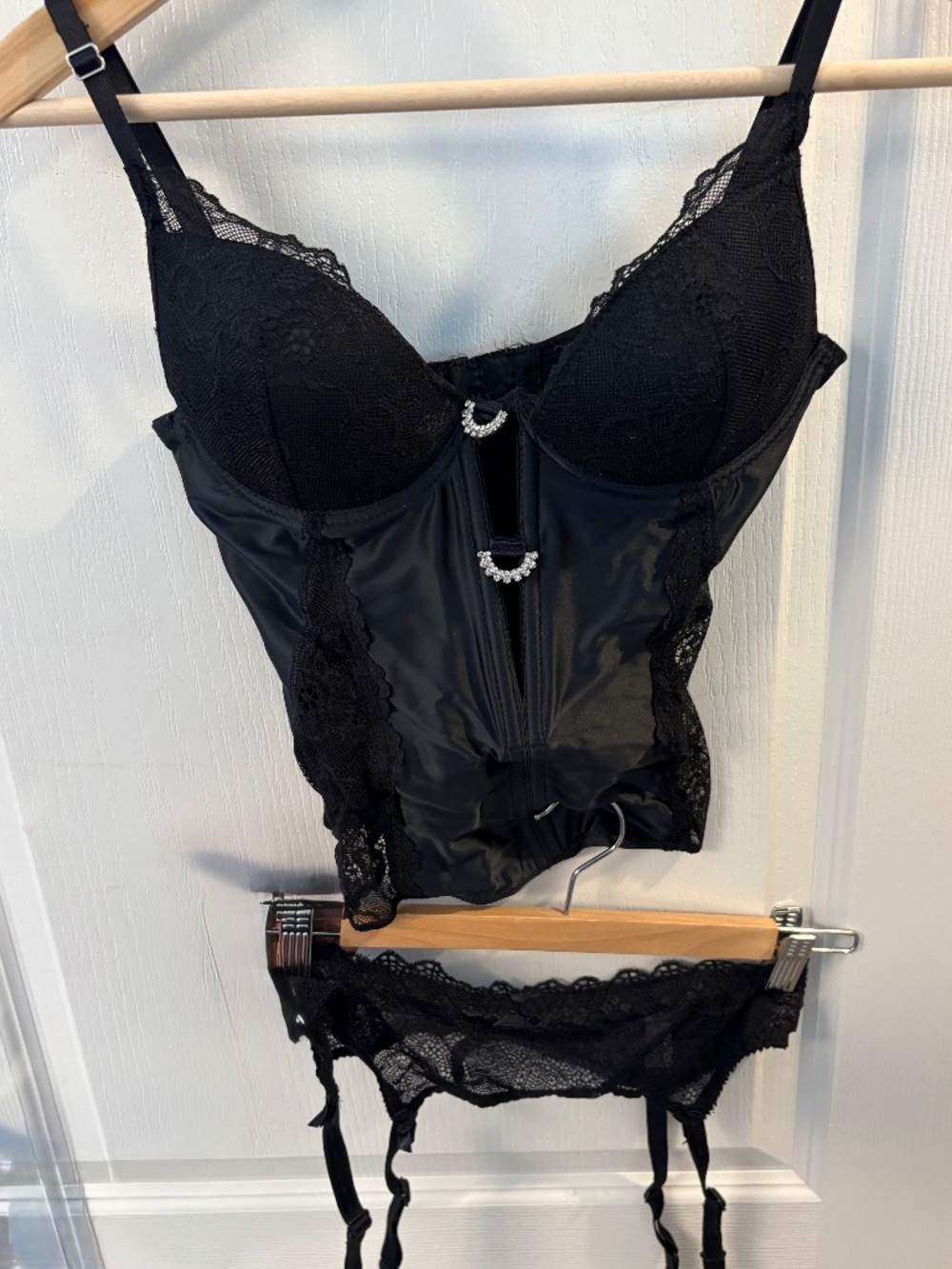 La Senza Corset Garder set - black lace - Y2K